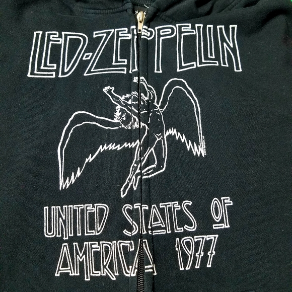 Vintage 90's Led Zeppelin USA 1977 Tour Mens Hoodie size Large - Picture 3 of 6